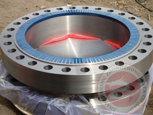 DIN ASTM EN Hydraulic Rolled Ring Flange With ingot smelting , carbon / alloy Steel forgin