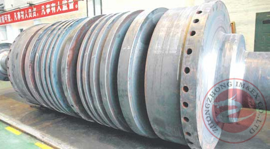 ASTM, EN standard Max. OD of 1100mm corrosion-resistant 30Cr2Ni4Mo forged lower pressure, forged, forging axis, turbine
